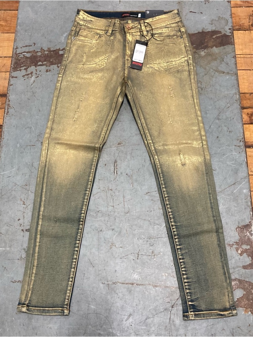 Mystic Metallic Gold Skinny Jeans